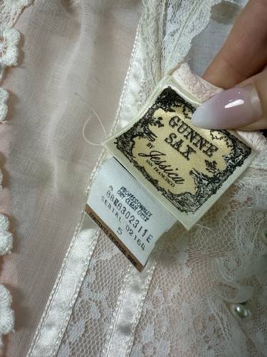 Vintage 70s Gunne Sax Jessica Dress Maxi Prairie Cottagecore Lace 5 Boho Pink - Picture 8 of 8