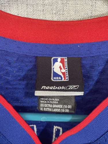 Youth Size XL Big Ben Wallace DETROIT PISTONS Vintage Reebok Jersey Blue - Picture 3 of 11