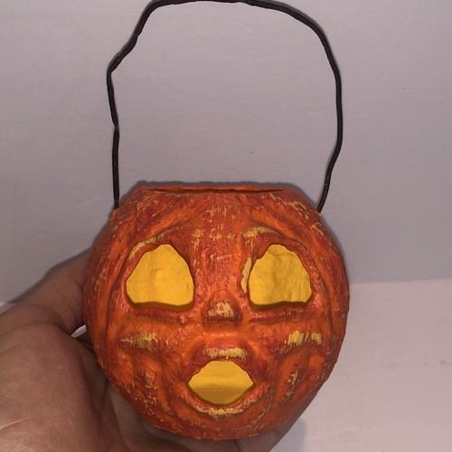 Kleine Mini Vintage Stil Halloween Jack O Laterne Kürbis Süßigkeiten Eimer Eimer
