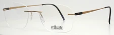 SILHOUETTE 5502 BQ 7530 Gold Unisex Square Rimless Eyeglasses 53-19-150 B:42