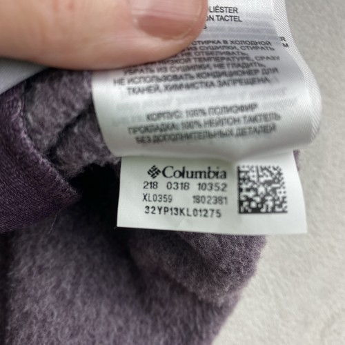 COLUMBIA Womens XL Purple/Gray Color block Two Tone 1/4 Snap Fleece Mock Neck - Picture 8 of 10