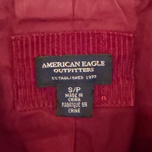 American Eagle Vintage Cord Pailletten Blazer Damen Small Burgundy Y2K Preppy - Bild 5 von 13