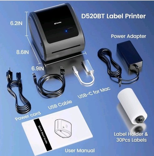 Stampante etichette wireless termica Bluetooth 4x6 - D520BT per piccole imprese - Foto 7 di 9