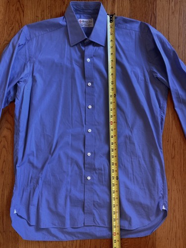 Turnbull & Asser Shirt Mens 16.5 Blue French Cuff Luxury Made In England London - Picture 10 of 24