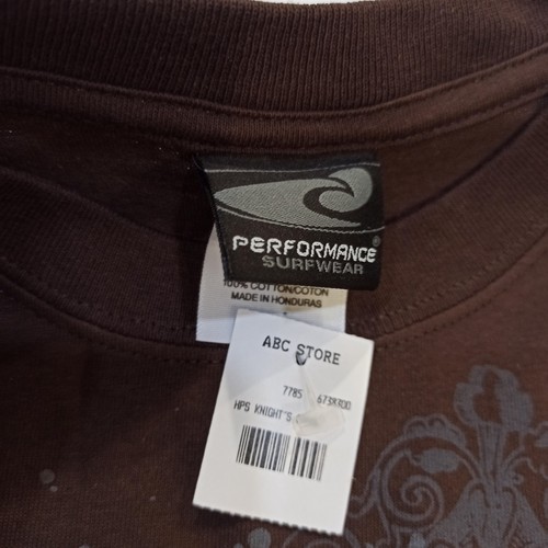 Hawaiian Performance Surfwear Men's Brown T-Shirt Knight's Cross Large Brand New - Foto 8 di 14