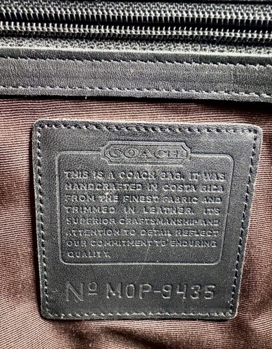 Vintage Coach Black Linen Canvas And Leather Bonnie Shoulder Bag No 9435 - Picture 6 of 6