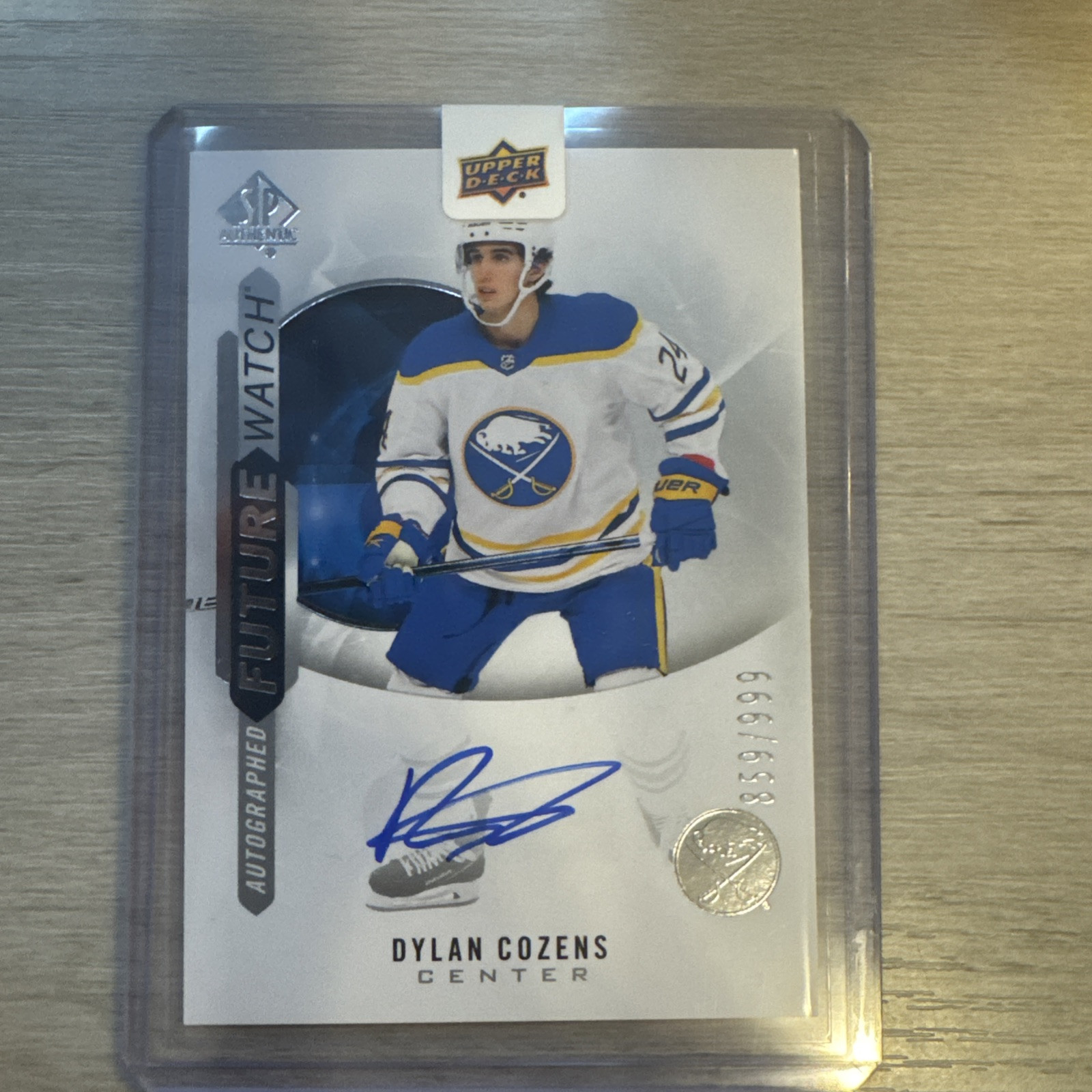 2020-21 SP Authentic Future Watch DYLAN COZENS Rookie Auto #859/999 - Sabres RC