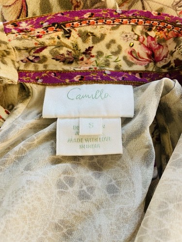 Camilla Dress Size Small Drifting Dreamer Silk High Neck Back Tie & Pockets - Picture 15 of 20