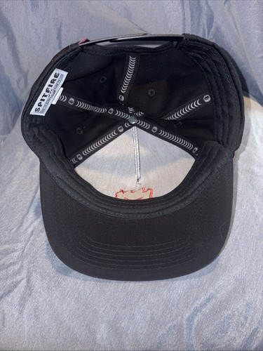 Spitfire Flatbill SnapBack Hat Black With Red Embroidery One size Adjustable - Picture 7 of 8