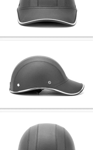 Medio casco de motocicleta gorra de béisbol media cara anti-UV seguridad casco cascos hombres - Imagen 14 de 18