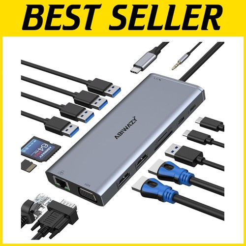 USB C Docking Station Dual Monitor for Dell/HP/Len - Picture 1 of 13