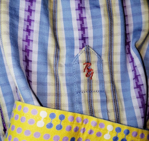 Robert Graham Mens 2XLB Striped Embroidered Flip Cuff Long Sleeve Button Up... - Picture 12 of 12