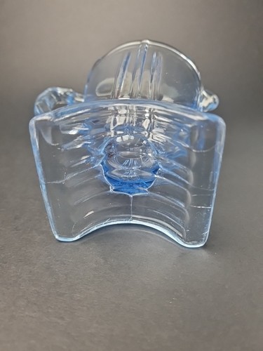 Stölzle Czech Art Deco Pale Blue 1930's Glass Jug / Creamer 11cm Tall - Picture 10 of 10