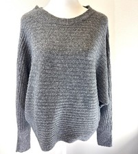 Cozy Ribbed Knit Gray Sweater By SO Womens Size S Soft & Warm Pullover Design