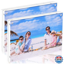 JUOIFIP 2-Pack 11x14 Magnetic Acrylic Picture Frames, Double Sided, Clear