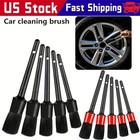 5PC Car Detailing Brush Kit Boar Hair Vehicle Auto Interior For Wheel Clean Sets
