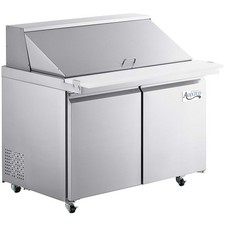 46 3/4" ADA Height 2 Door Mega Top Cutting Top Refrigerated Sandwich Prep Table