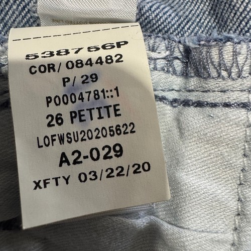 Pantalones de mezclilla cortos LOFT para mujer cintura alta pierna ancha azul lavado talla 26/2 calce pequeño holgado - Imagen 8 de 12