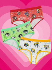 Women's Powerpuff Girls Kawaii Cute Cartoon Licensed Brief Panties - Pack of 3