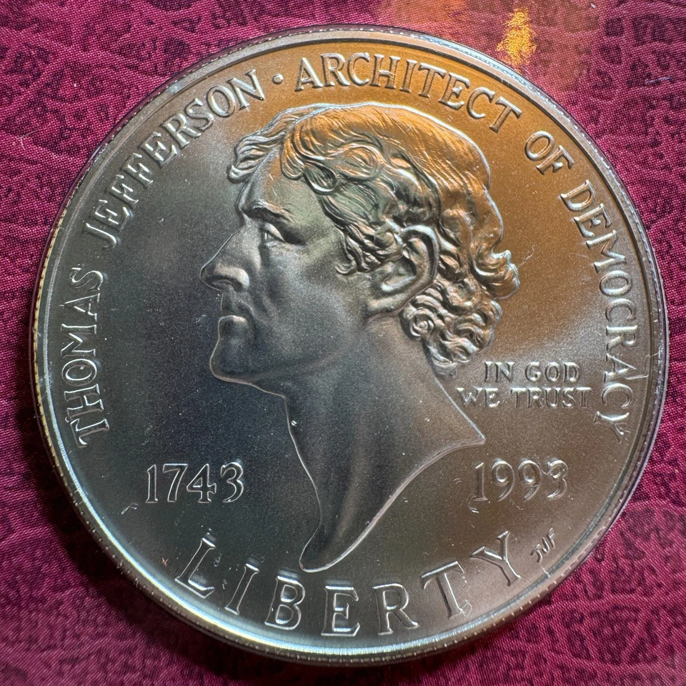 US Mint Thomas Jefferson Coinage and Currency Set / $2 Bill / 1993 TJ Silver Dol - Image 2 of 4