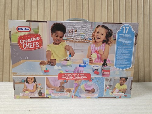 Little Tikes Creative Chefs Ice Cream Set 17 Accessori KID Size Play Ages 3+ NEW - Picture 9 of 14