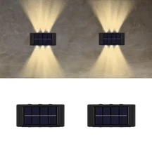 Solar Powered Outdoor Wall Light Waterproof LED Up Down Garden Lamp
