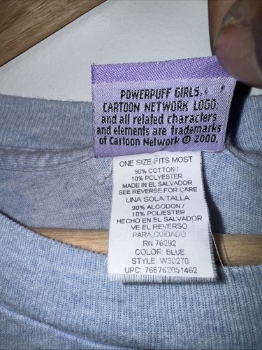 Maglietta Powerpuff Girls Vintage 2000 Taglia Osfa (XL) Cartoon Network Anime Rara - Foto 10 di 16