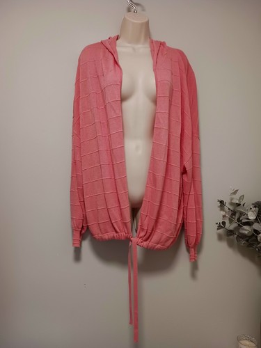 Next Pink Open Front Cropped Cardigan With Hood And Tie Waist Size X Large - Picture 1 of 11