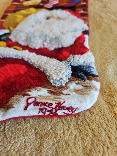 Weihnachtsstrumpf "David" 3D Handarbeit 18" Vintage 70er wunderschön - Bild 2 von 10
