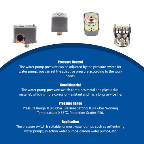 Gray D-FSG2J24CP Water Pressure Switch, 40-60 PSI, Well Pump Pressure Control... - Picture 7 of 7