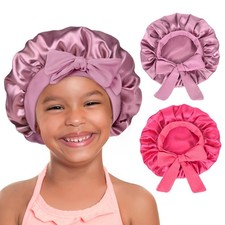 2 PCS Baby Bonnet Silk Satin Bonnet for Kids Sleeping Cap Curly Natural Hair ...