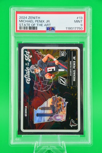2024 Panini Zenith #13 State of the Art Michael Penix Jr Rookie/RC Falcons PSA 9 - Imagen 1 de 2