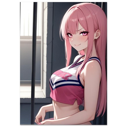 Anime Girl Pink Hair Sailor Style Wall Poster - Bild 1 von 10