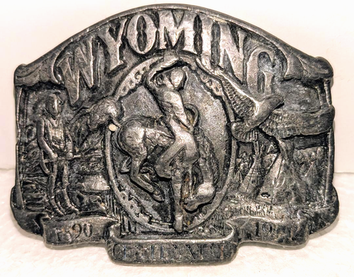 WYOMING CENTENNIAL 1890 - 1990 Limited Edition Belt Buckle Siskiyou #891930