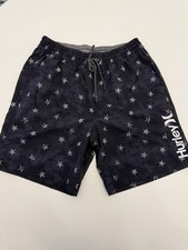 Boys Hurley Swim Trunks Black Star Board Shorts Size Large Youth