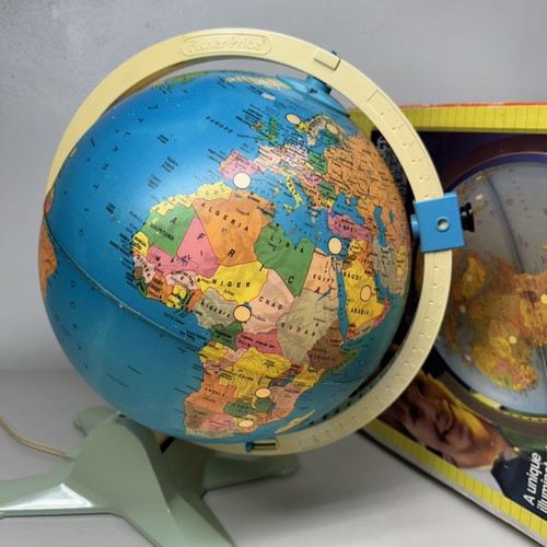 VTG Fisher Price Globe Light Up Discovery Educational Toy Viewfinder 1988 W/ Box - Picture 16 of 18