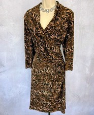 Laura Ashley Wrap Figure Hugging Hourglass Gathered dress Size UK 10 EU 38