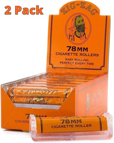 2 Pack - Zig-Zag 78mm Plastic RYO Cigarette Rolling Machine Hand Roller Maker - Picture 2 of 5