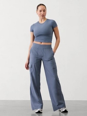ATHLETA Brooklyn Heights High Rise Cargo Pant NWT - Size 2 Shadow Blue #818495