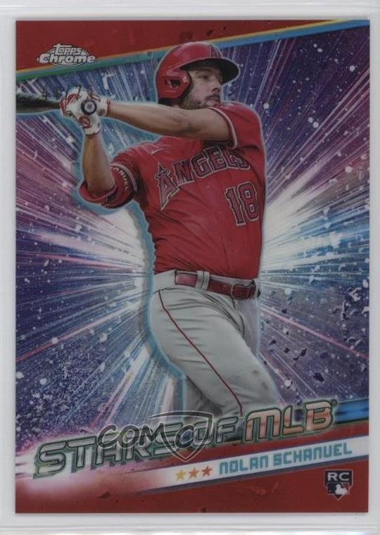 2024 Topps Update Stars of MLB Chrome Red Refractor /75 Nolan Schanuel Rookie RC