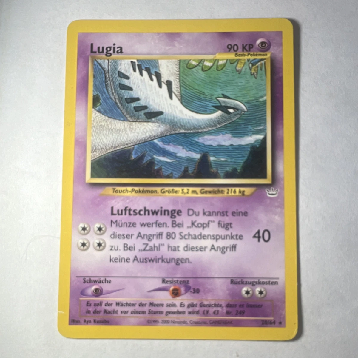 Lugia Pokémon TCG Neo Genesis Rare Collectible Individual Card