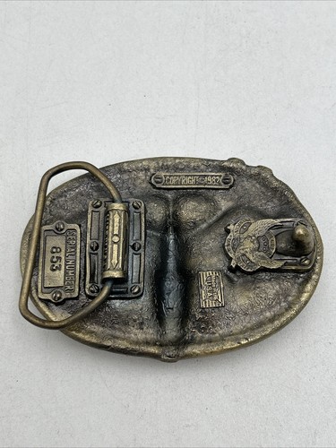 Vintage Great American Buckle Co. Mechanic Brass Belt Buckle 1982 - Picture 3 of 5