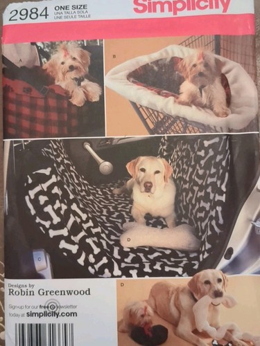 SIMPLICITY CRAFTS Sewing Pattern 2984 TRAVEL ACCESSORIES FOR DOGS ONE SIZE UC/FF - Picture 1 of 17