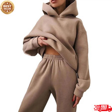 Women  s 2 Piece Tracksuit Set Hoodie and High Waist Joggers Casual Oversized Out
