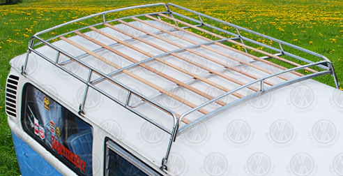 Deluxe S/S Classic Roof Rack Hardwood Slats VW Type 2 Splits & Bay 1.8m C9067
