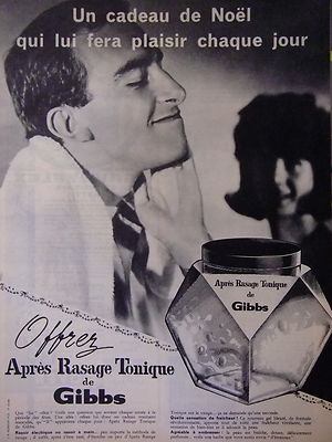 WERBUNG 1961 GIBBS NACH RASUR TONIC EIN WEIHNACHTSGESCHENK, DAS IHM GEFALLEN WIRD