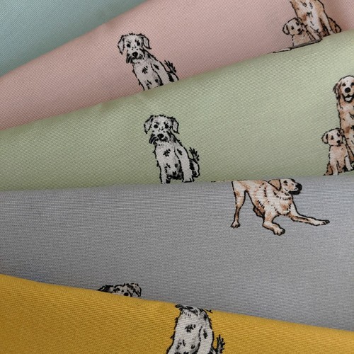 Shabby Dogs Design Cotton Rich Linen Fabric Curtaining & Upholstery 54" Wide - Picture 3 of 18