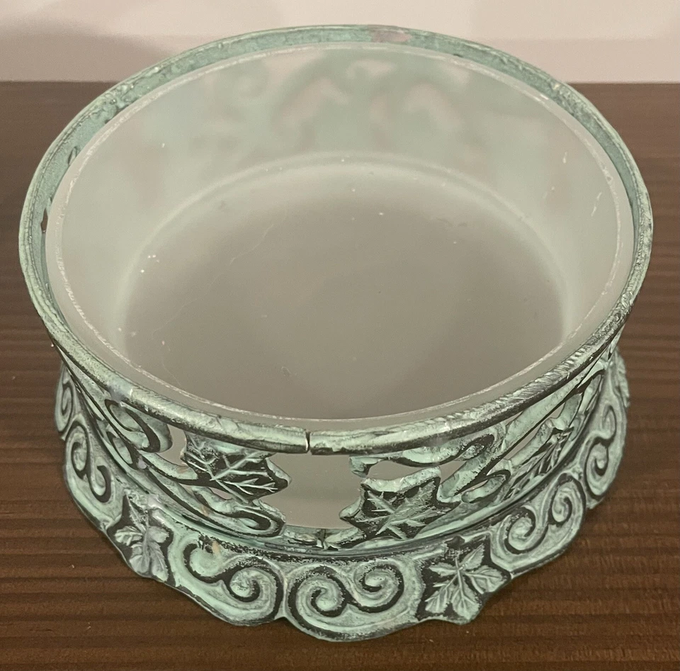 Candelabro Partylite Retirado 1999 Hierro Fundido Pagoda Verdigris 3 Mechas Foto 2 de 3