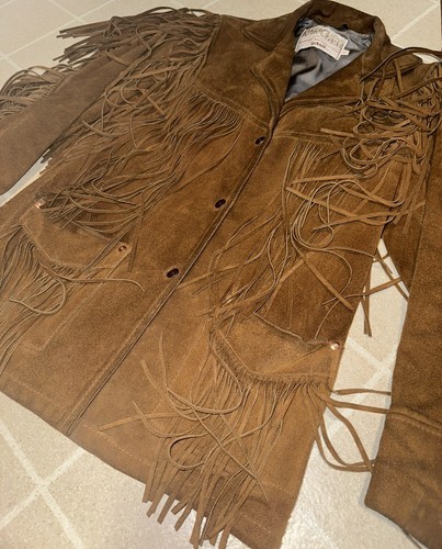 SCHOTT RANCHER Boho Hippie Western Fringe Leather Coat Jacket 10 S/M NYC USA!!! - Picture 5 of 9