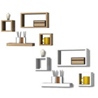 Modern  Floating Cube Shelves Wall Hanging Black White Grey Set of 3 and 4 New 